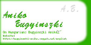 aniko bugyinszki business card